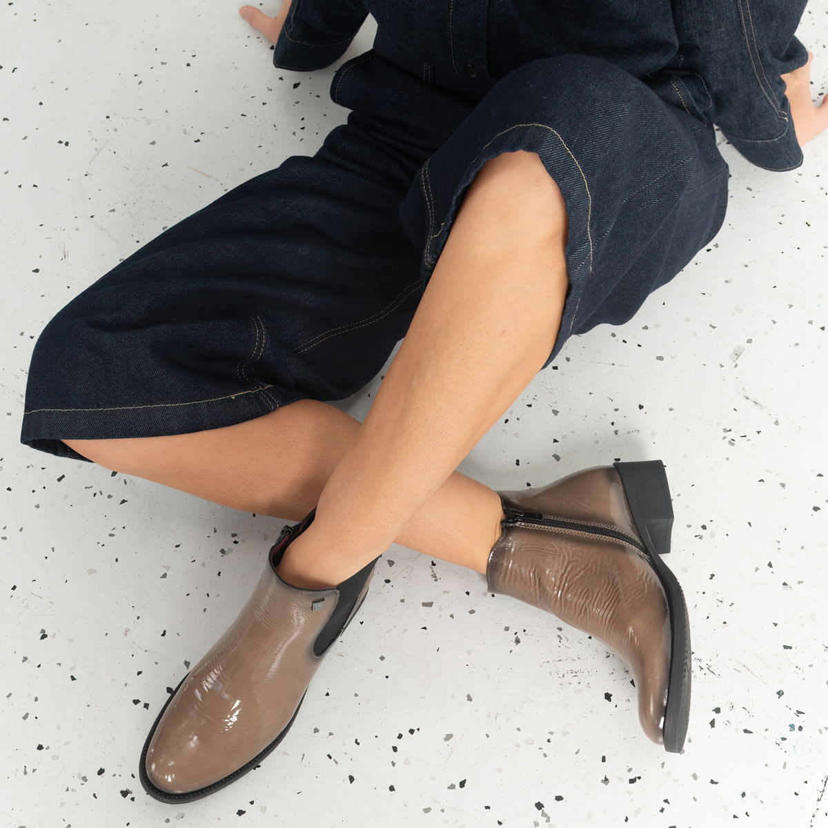 Js-2181 Tortola Patent Leather Ankle Boots