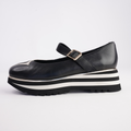 Elanies Black/ Milk Leather Flats