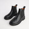 Thea Black Leather Ankle Boots