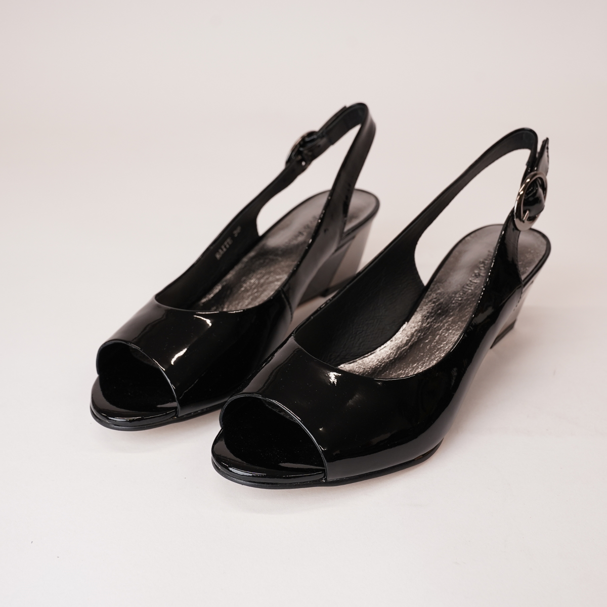 Raite Black Patent Leather Wedges