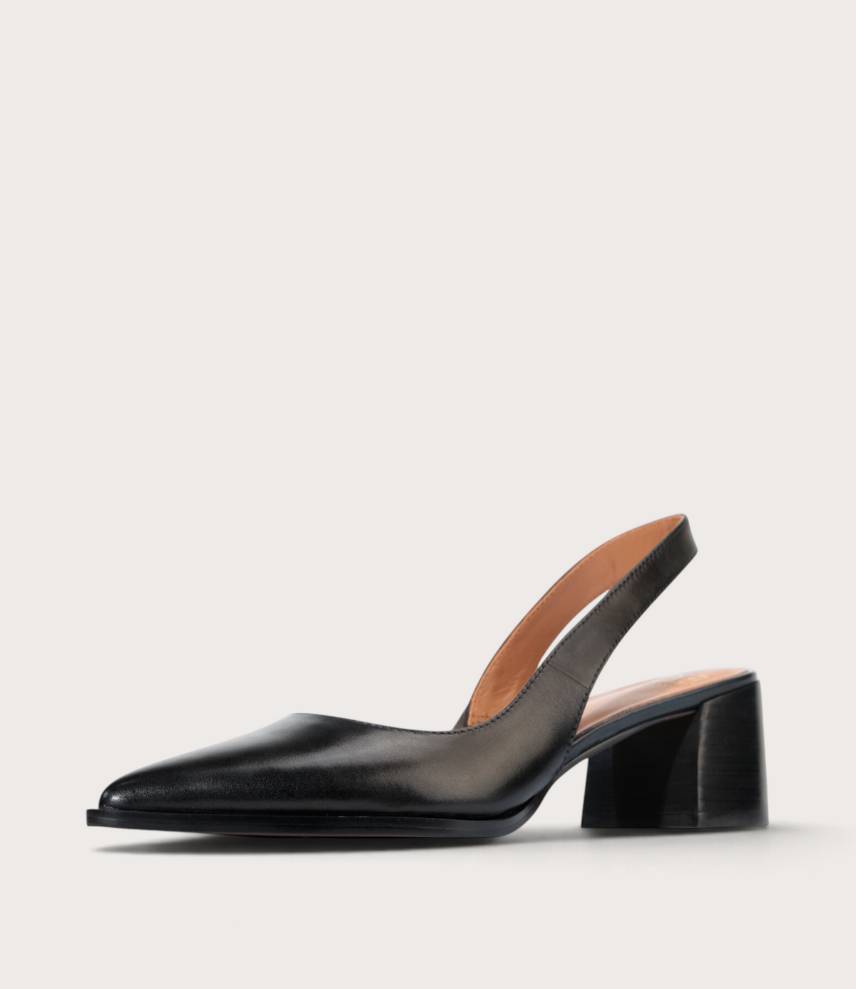 Aura Black Leather Heels