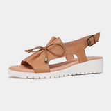 Malika Dark Tan Leather Sandals