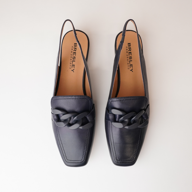 Randal Navy/Navy Leather Loafers