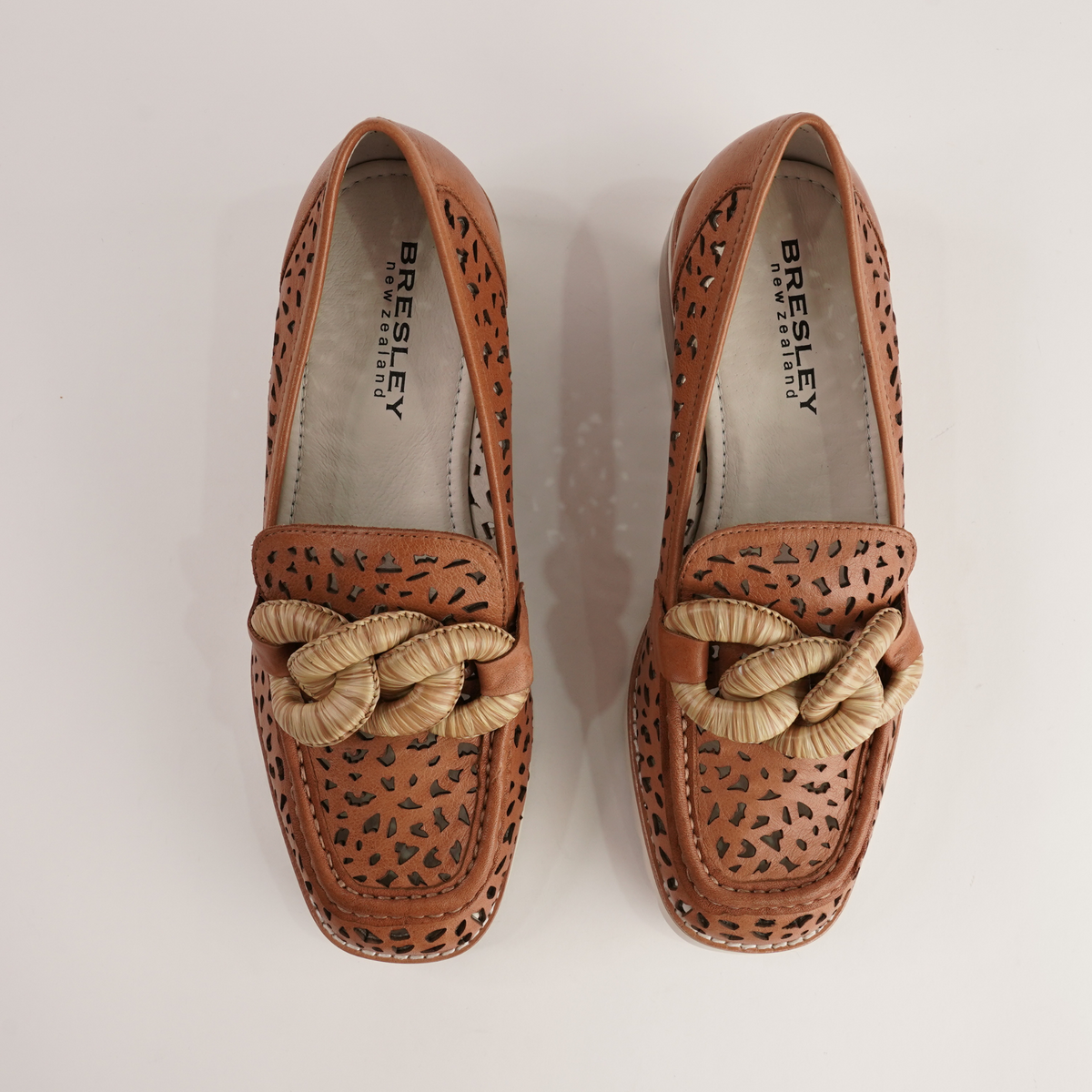 Popo Brandy Leather Heeled Loafers - BRESLEY | Shouz