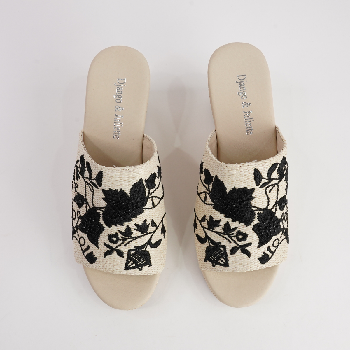 Pixiel Natural/ Black Espadrille Wedges - DJANGO AND JULIETTE | Shouz