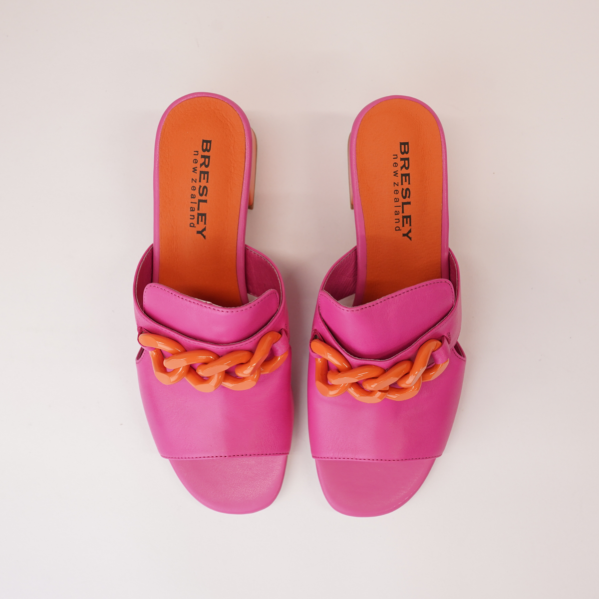 Adder Fuchsia/ Orange Leather Heels - BRESLEY | Shouz