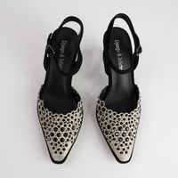 Kyler Black/ Gold Leather Heels