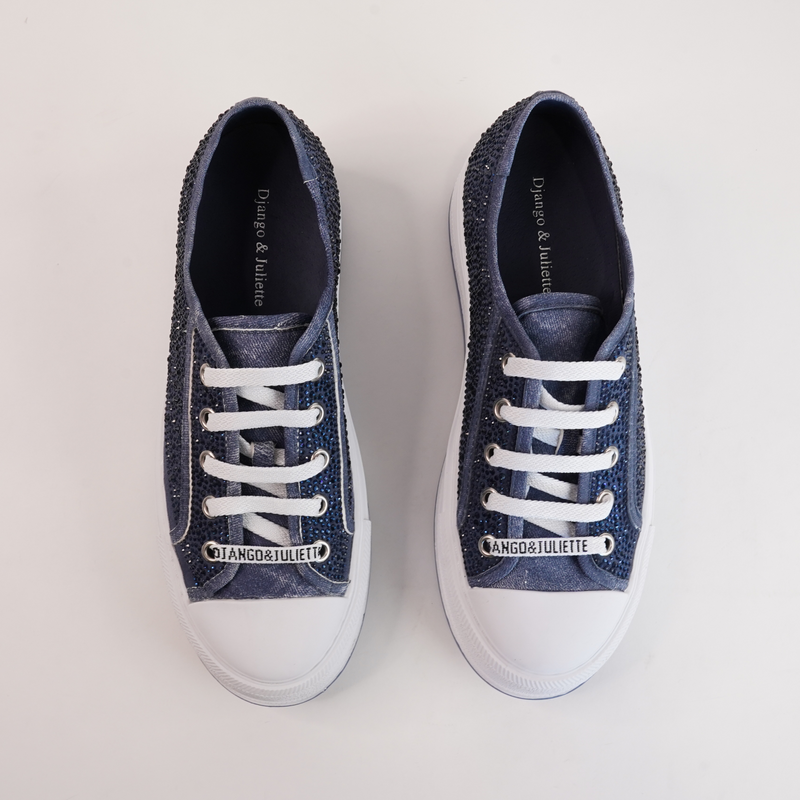 Gillers Blue Distress Denim/ Jewel Sneakers