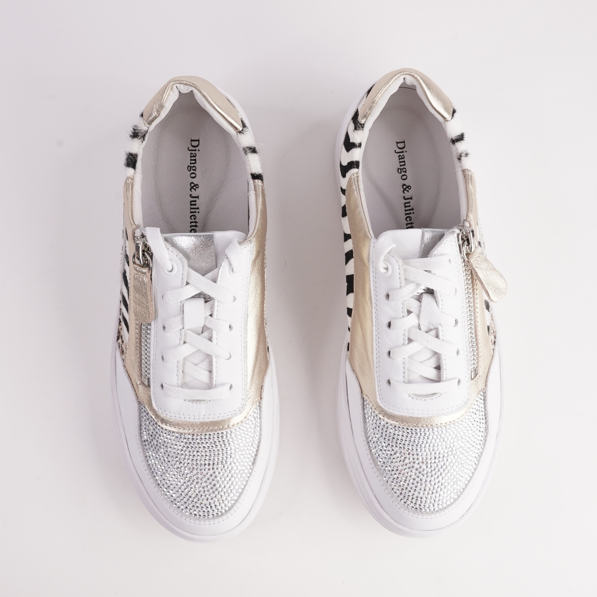 Nevyle White Multi Leather Sneakers - DJANGO AND JULIETTE | Shouz