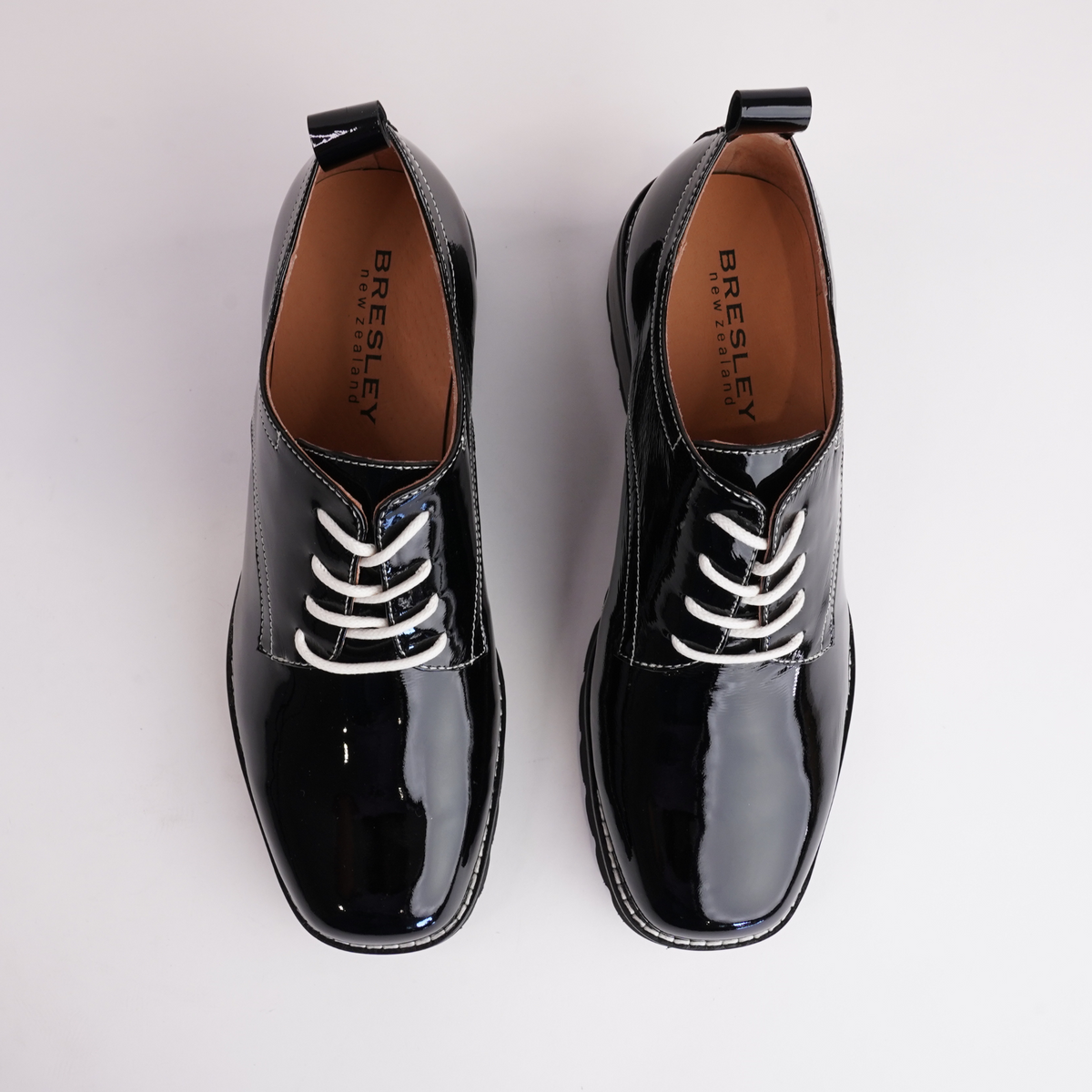 Daya Black Patent Leather Brogues - BRESLEY | Shouz