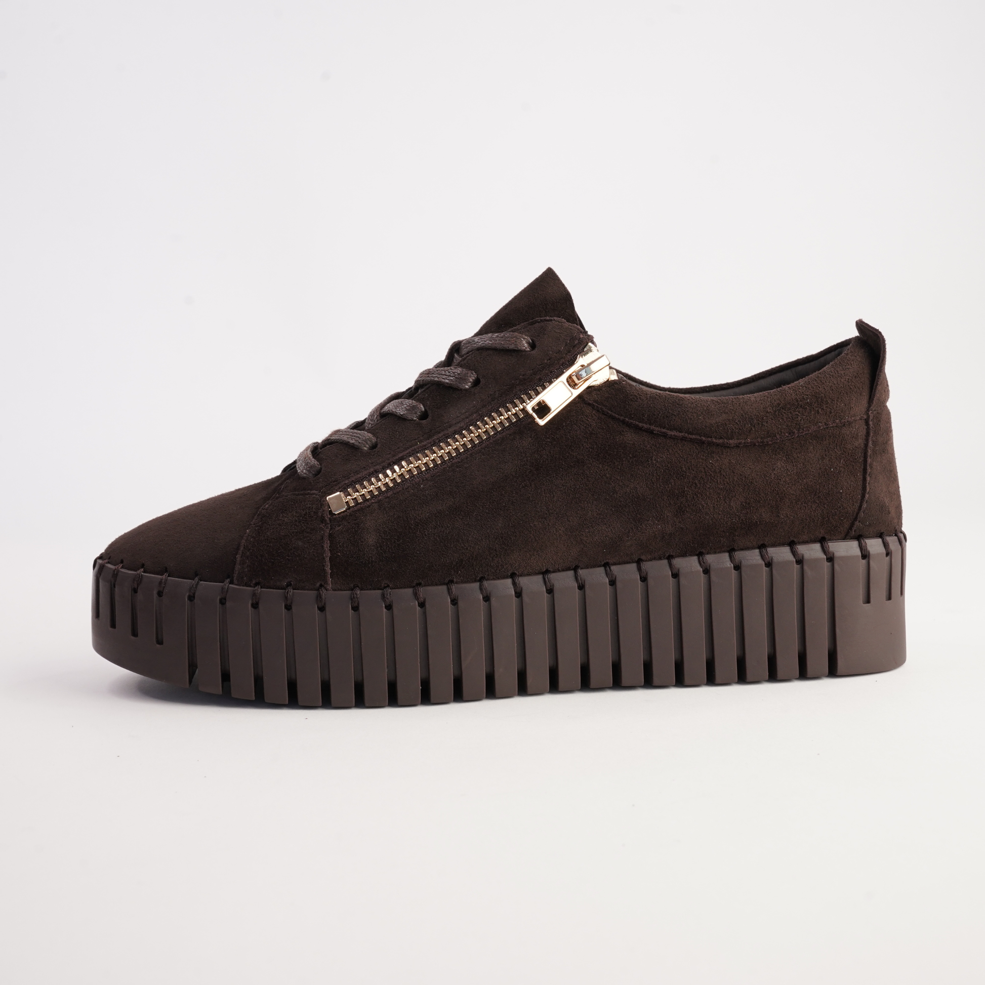 Bump Chocolate Suede Sneakers
