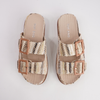 Ixey Natural Multi Raffia Slides