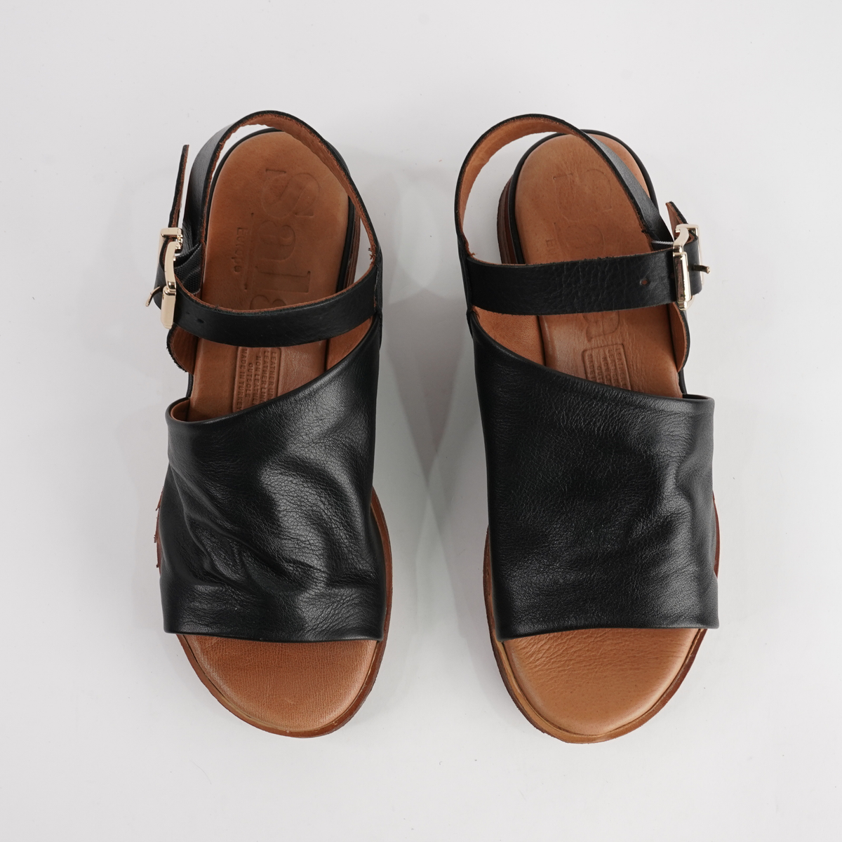 Positano Black Leather Sandals - SALA | Shouz