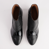 Award Black Mix Leather Ankle Boots - BRESLEY | Shouz