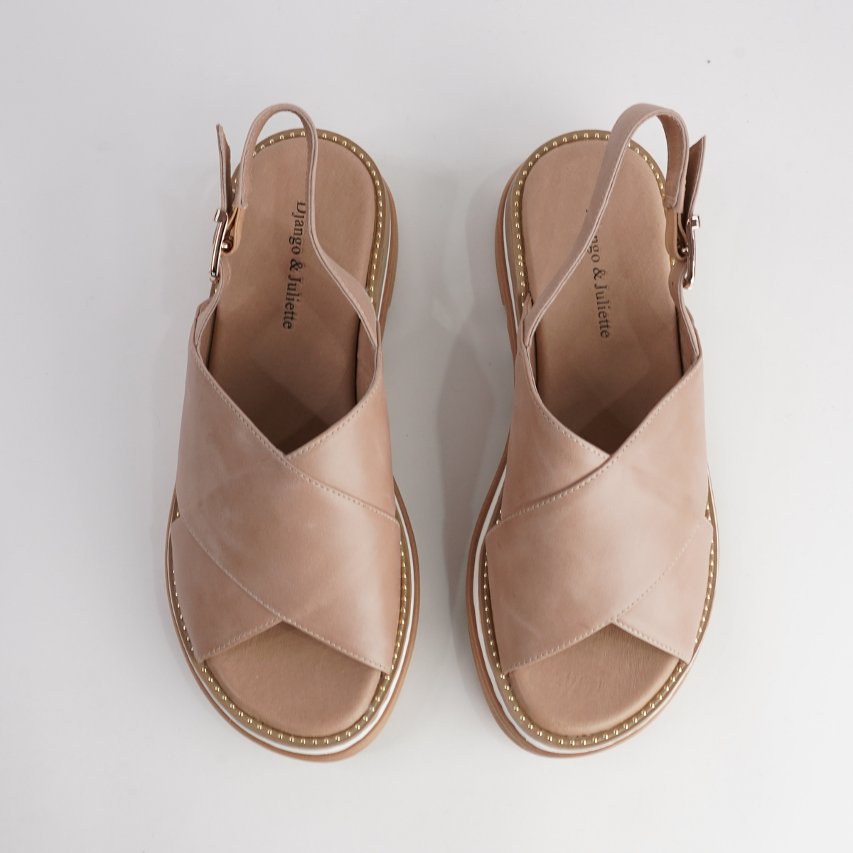 Sasi Cappuccino Leather Sandals - DJANGO AND JULIETTE | Shouz