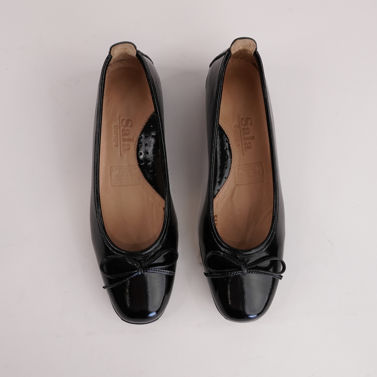 Sarah Black Patent Leather Ballet Flats - SALA | Shouz