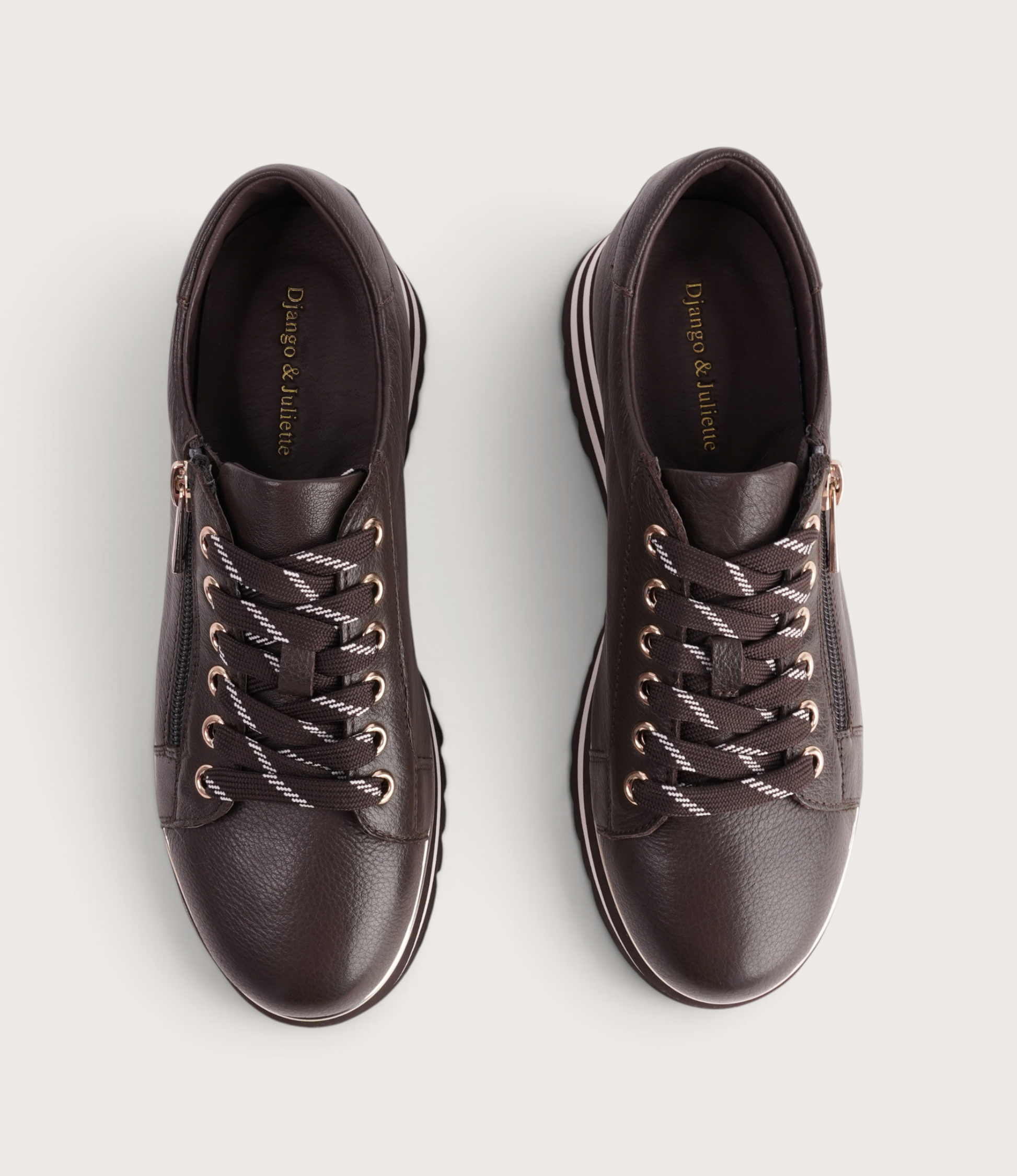 Eammes Choc/Milk Leather Sneakers