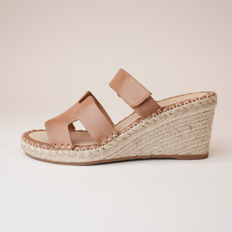 Goran Tan Leather Espadrille Wedges