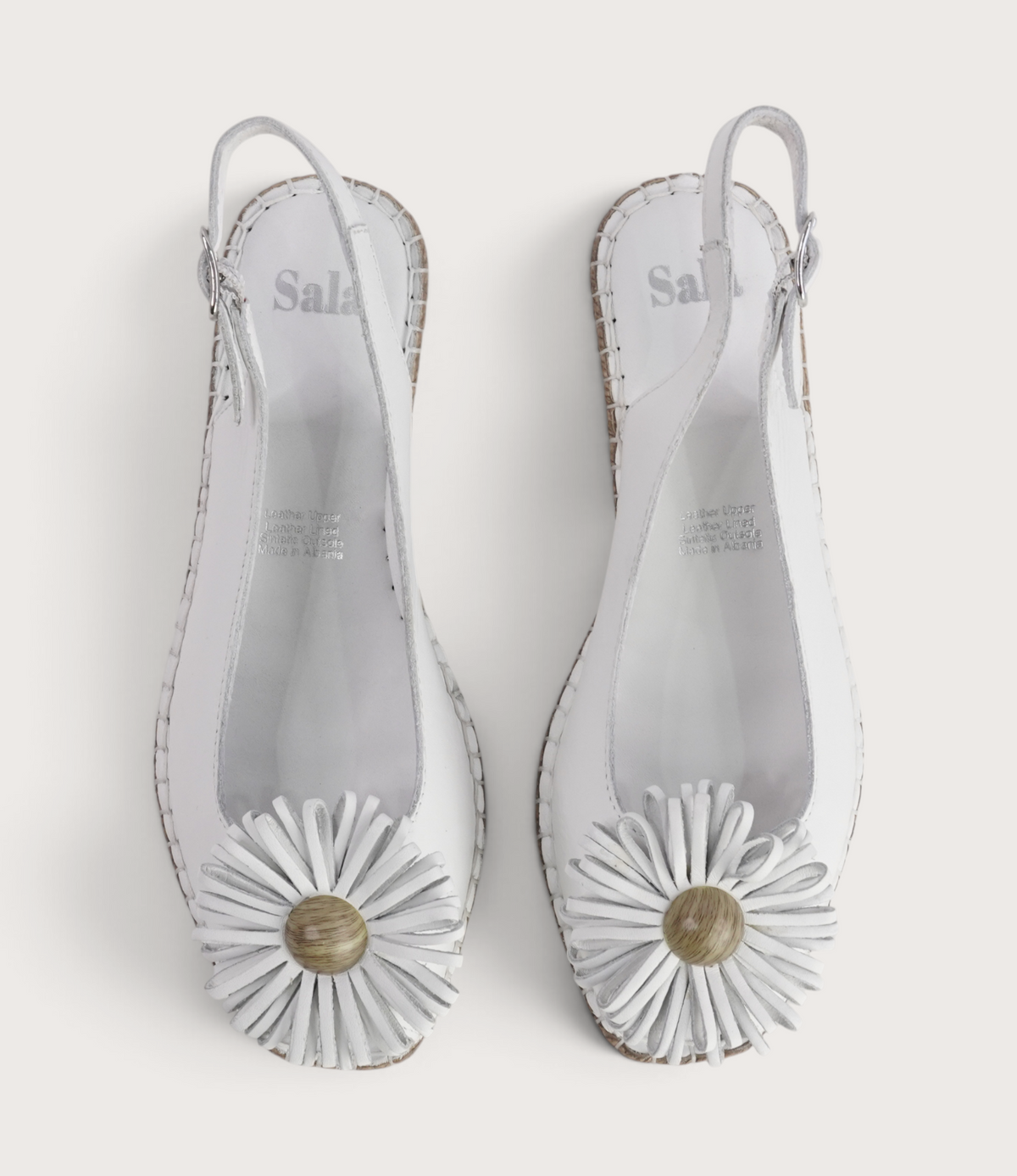 Erica White Leather Espadrille Wedges