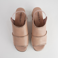 Sigma Powder/ Rose Gold Leather Sandals