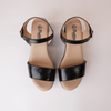 009-Cres-138 Black Patent/ Suede Leather Wedges