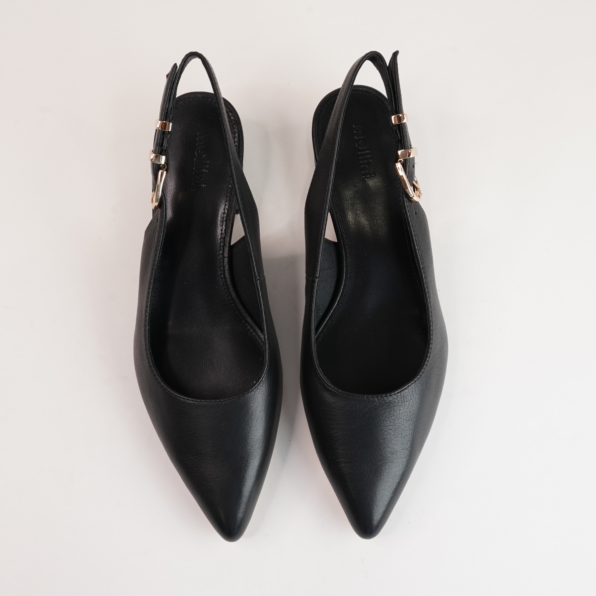 Thetrim Black Leather Heels - MOLLINI | Shouz