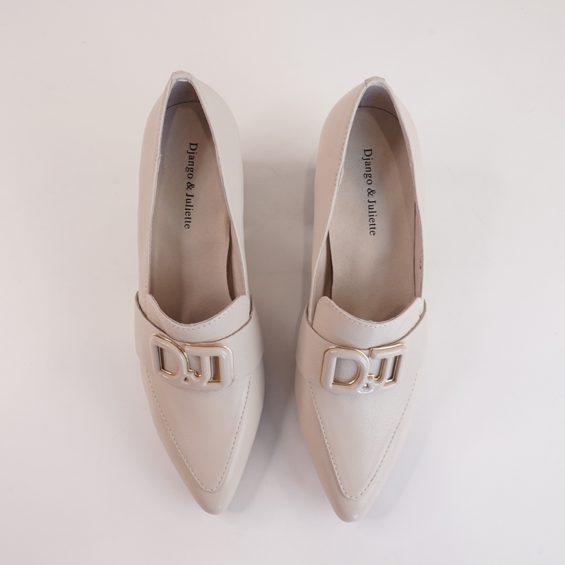 Moseles Vanilla Leather Heeled Loafers