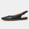 Fairy Black Leather Slingback Flats