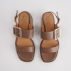 Ikam Pecan Leather Sandals
