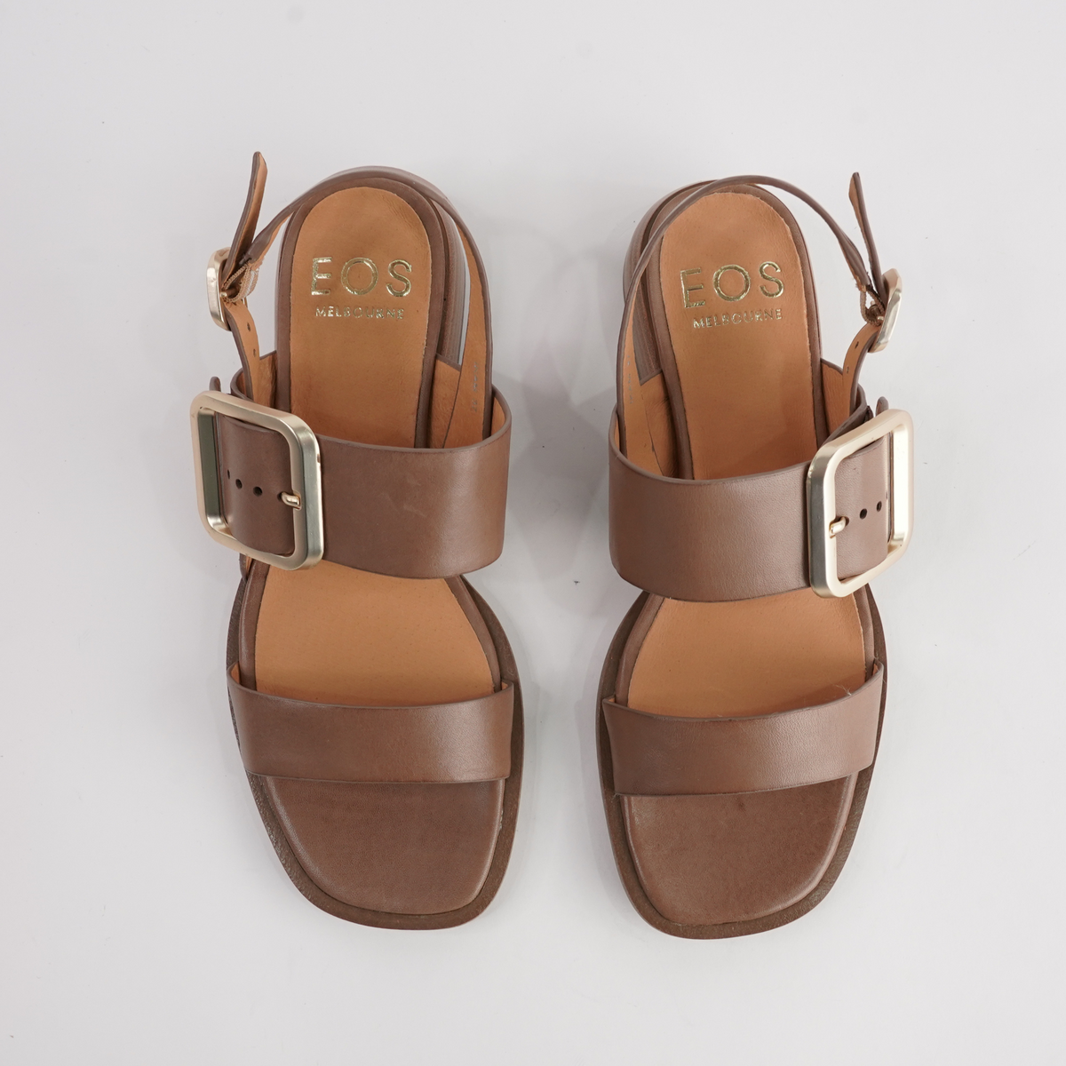 Ikam Pecan Leather Sandals - EOS FOOTWEAR | Shouz