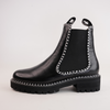 Dodge Black Leather Ankle Boots