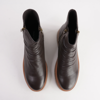 Ganni Choc Leather/ Choc Tan Multi Sole Boots - DJANGO AND JULIETTE | Shouz