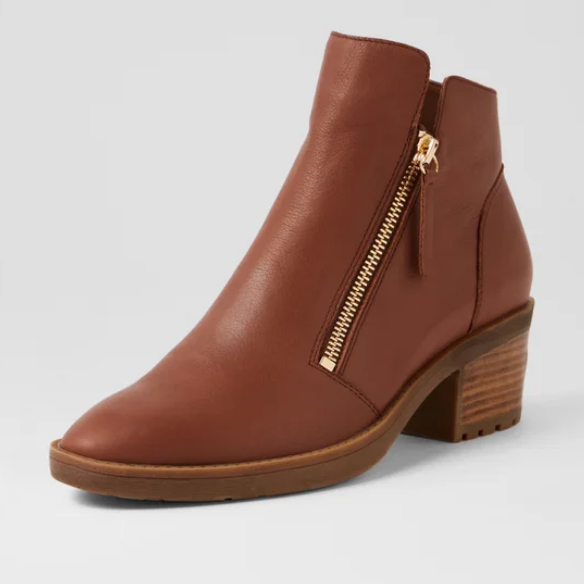 Lettice New Cognac Leather Ankle Boots - DJANGO AND JULIETTE | Shouz