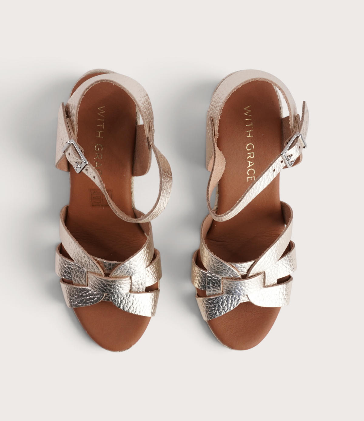 Sophia Doya Champagne Leather Espadrille Wedges