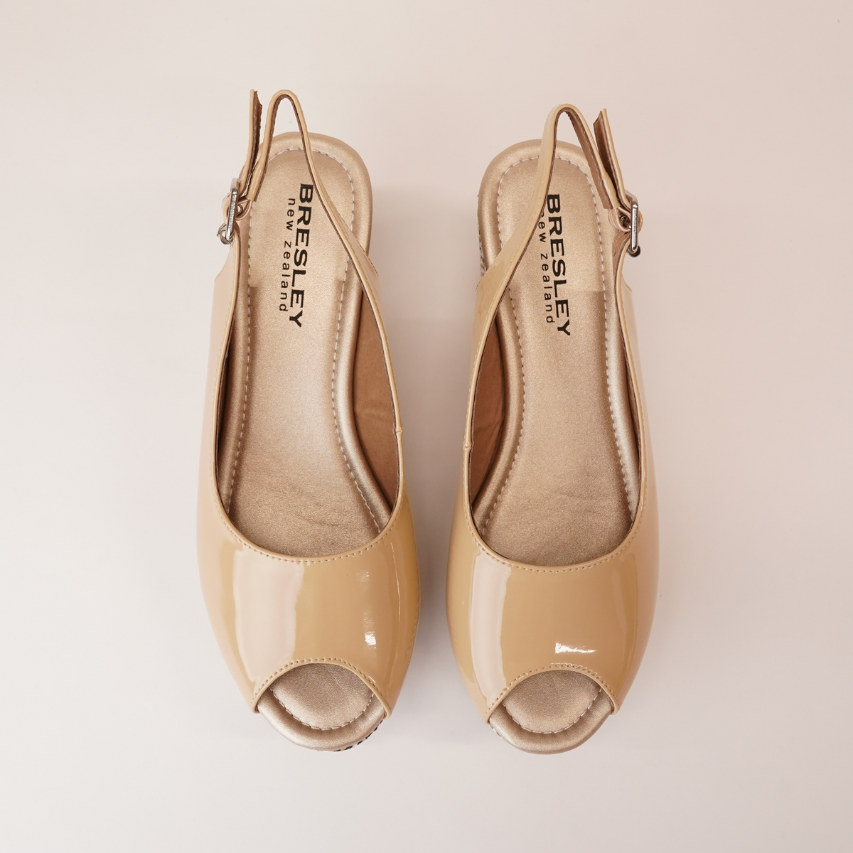Sabyne Nude Patent Wedges - BRESLEY | Shouz