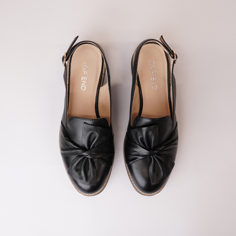 Olissas Black/ Black Sole Leather Loafers