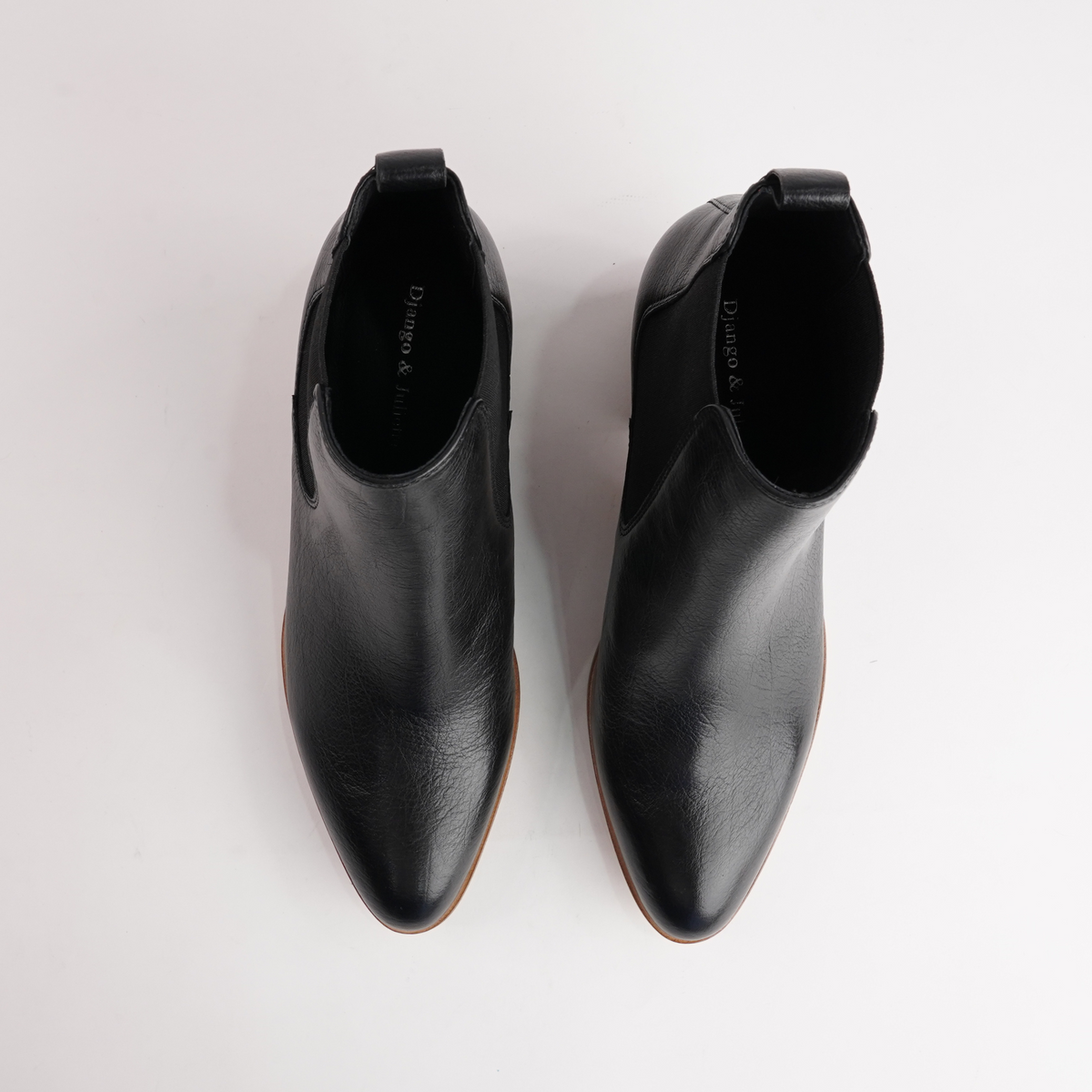 Zubia Black/ Natural Leather Ankle Boots