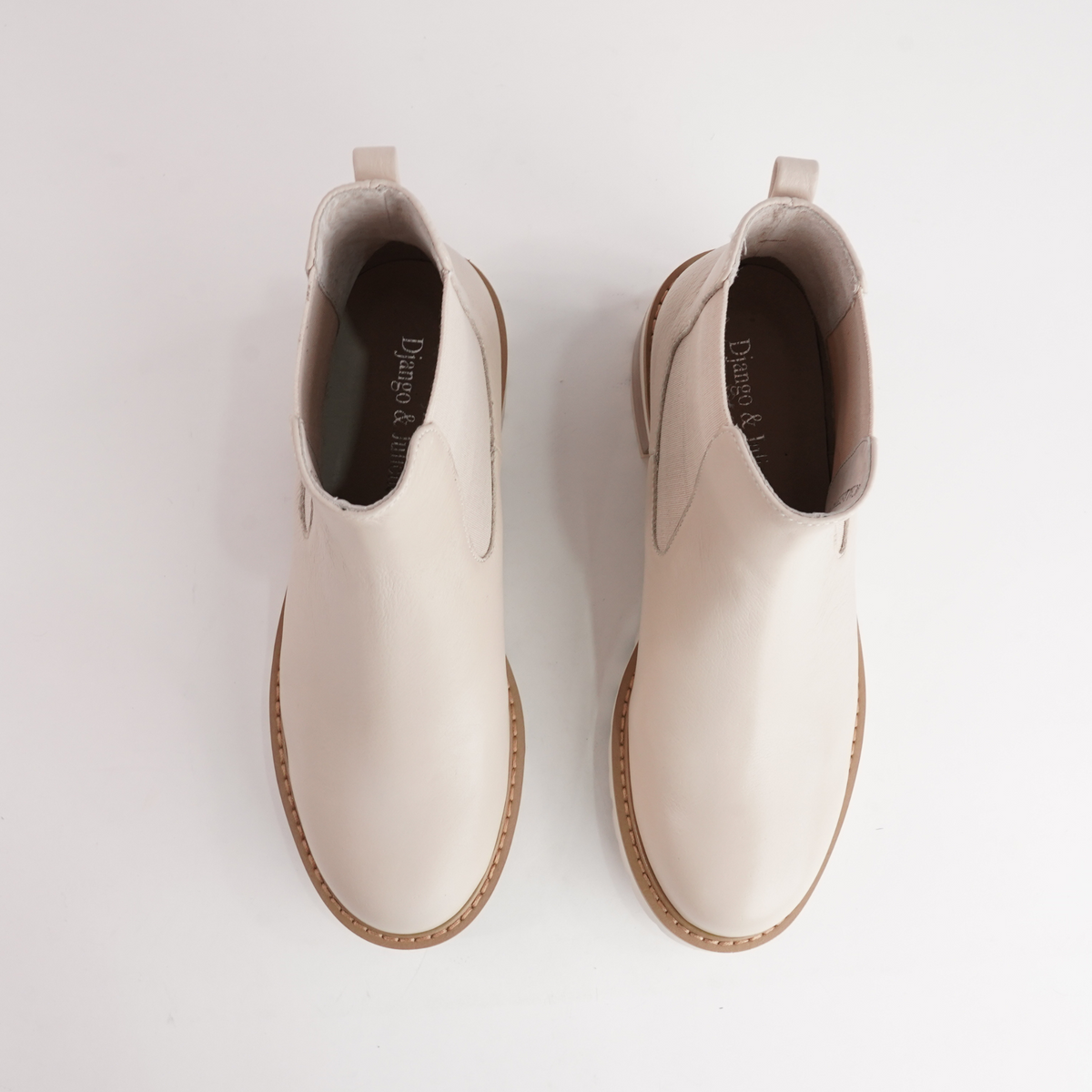 Mcalister Vanilla Leather Ankle Boots - DJANGO AND JULIETTE | Shouz