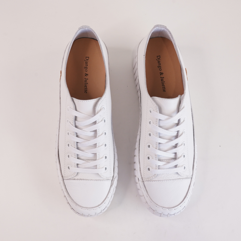 Baselo White Leather Sneakers