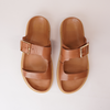 Dedra Brandy Leather Slides