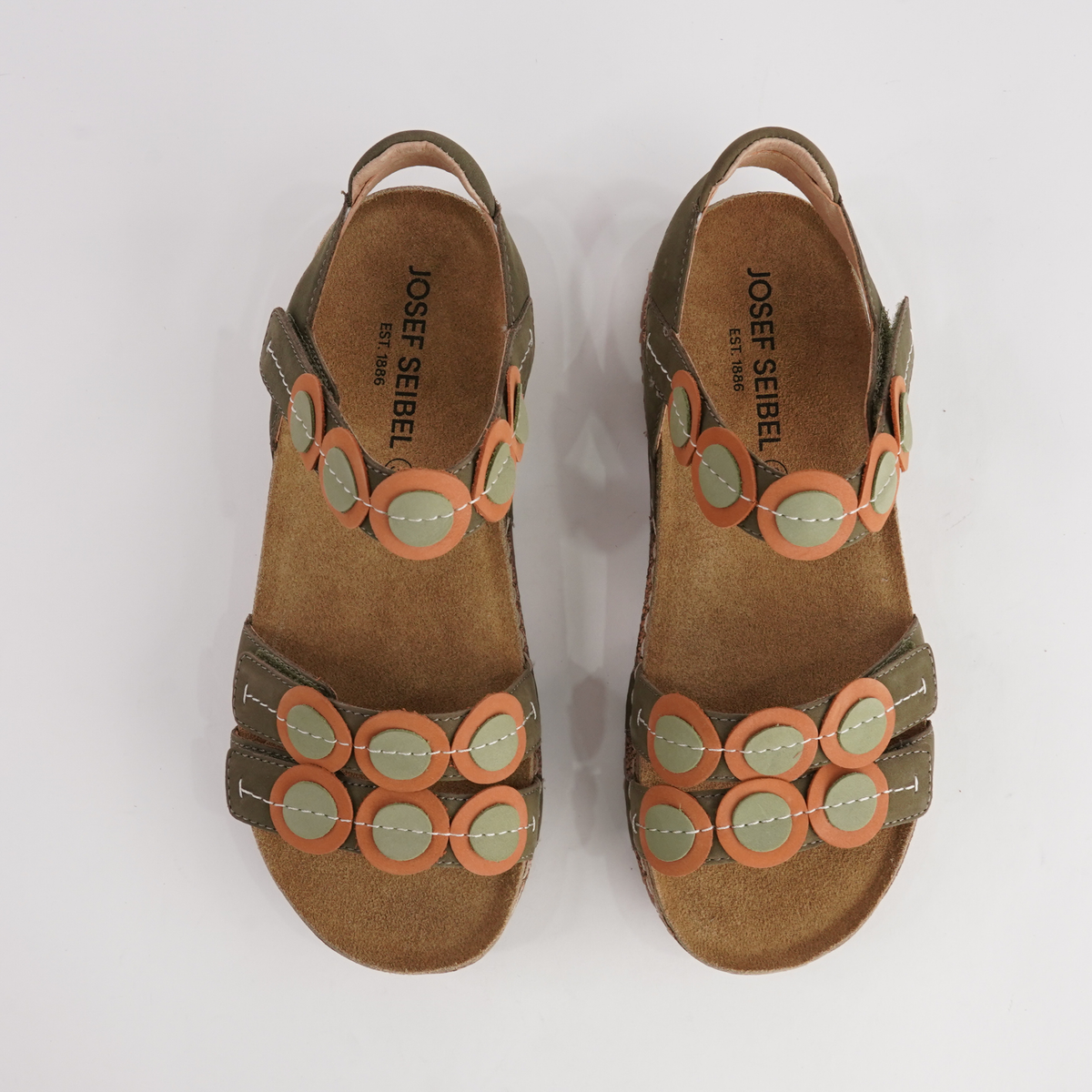 Hannah 13 Olive Multi Leather Sandals - JOSEF SEIBEL | Shouz