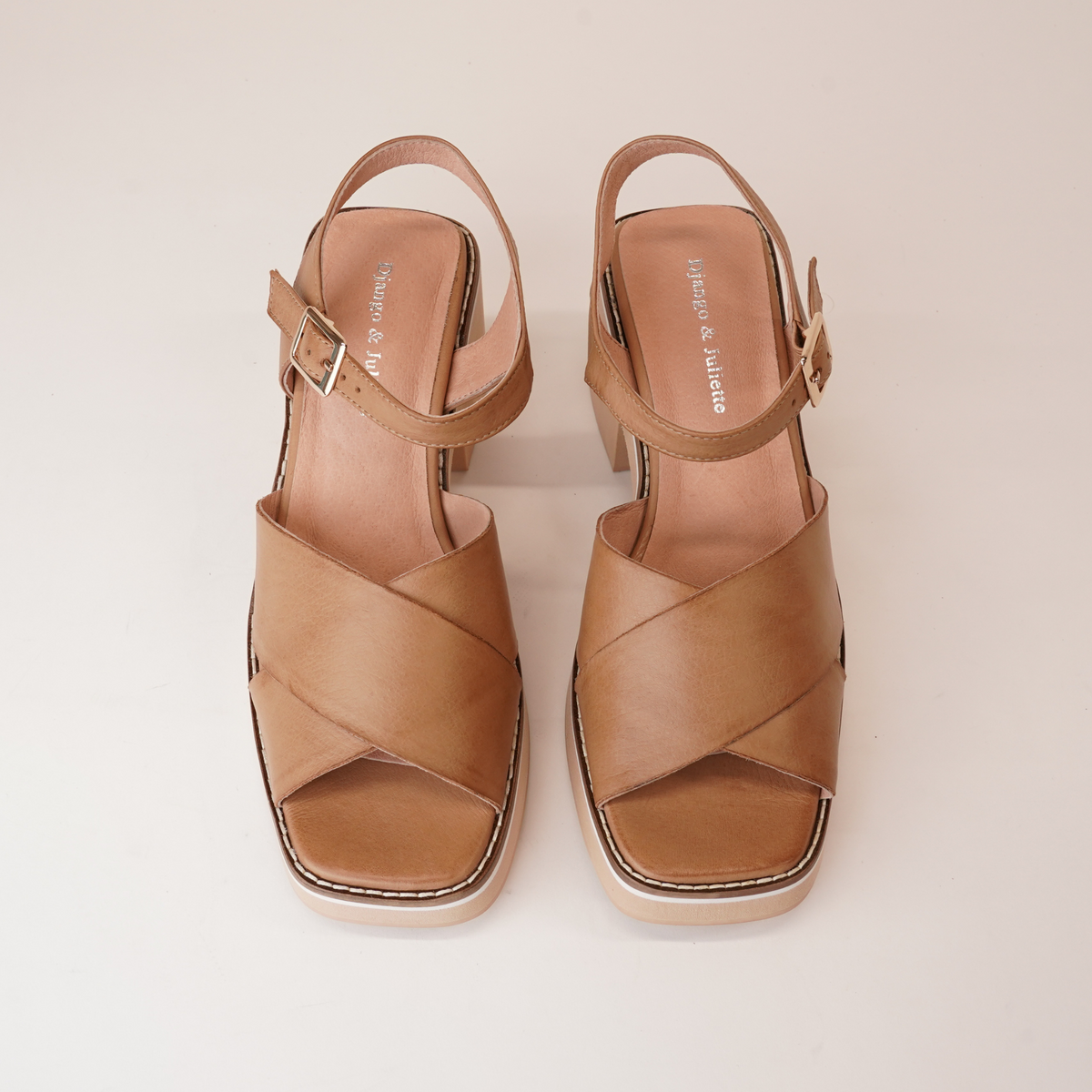 Jemi Tan Leather Heels - DJANGO AND JULIETTE | Shouz