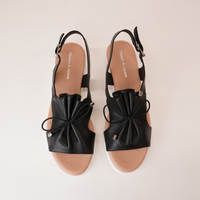 Malika Black/White Leather Sandals