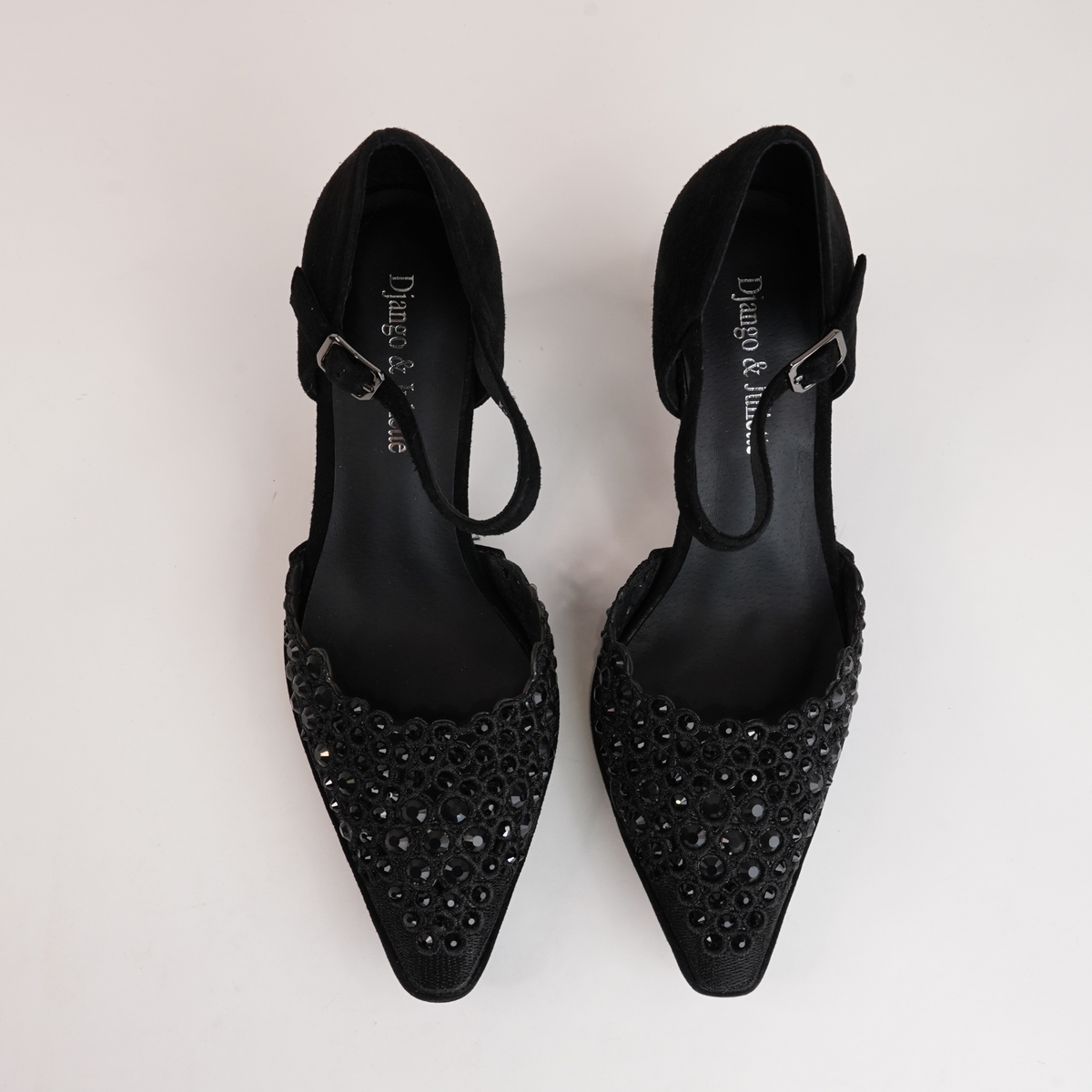 Krama Black Leather Heels - DJANGO AND JULIETTE | Shouz