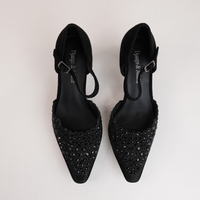 Krama Black Leather Heels