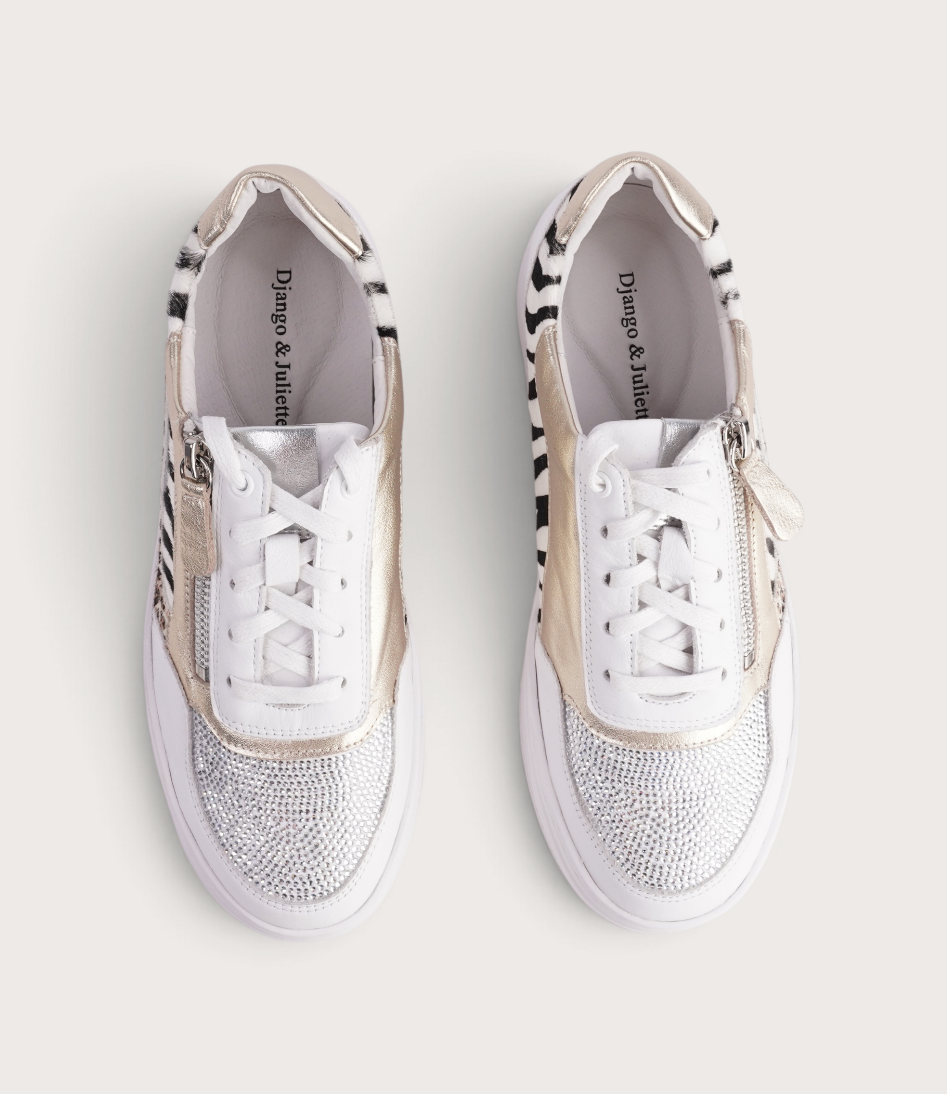 Nevyle White Multi Leather Sneakers