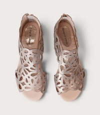 Pietro Champagne Metallic Leather Sandals
