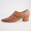 Arrie Dark Tan Leather Heels