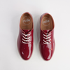 Derby Super Soft Merlot Patent Leather Lace Up Flats