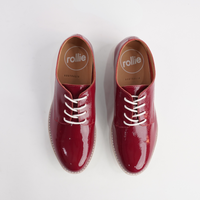 Derby Super Soft Merlot Patent Leather Lace Up Flats